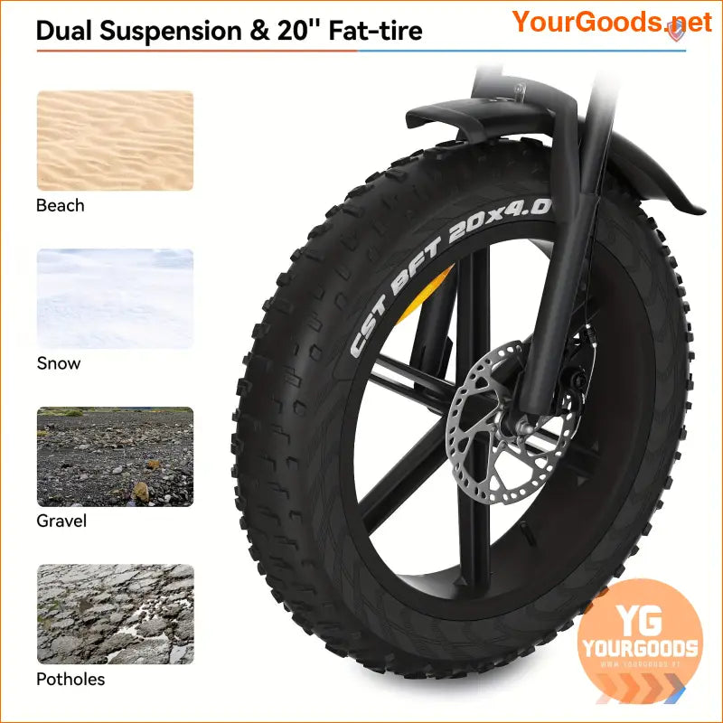 750W 48V 20 Fat Tire Electric Off Road Commuter Bike - YourGoods Online Shop