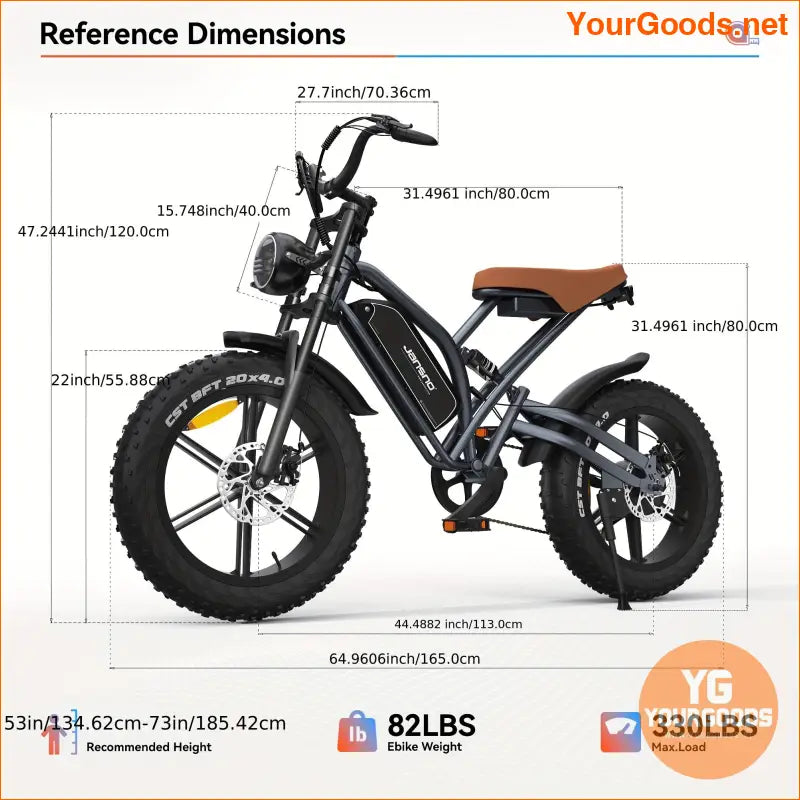 750W 48V 20 Fat Tire Electric Off Road Commuter Bike - YourGoods Online Shop