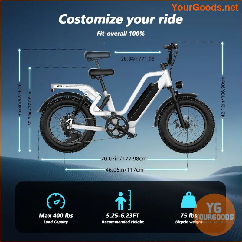 750W 48V 25AH 20 Fat Tire Mountain Ebike - YourGoods Online Shop