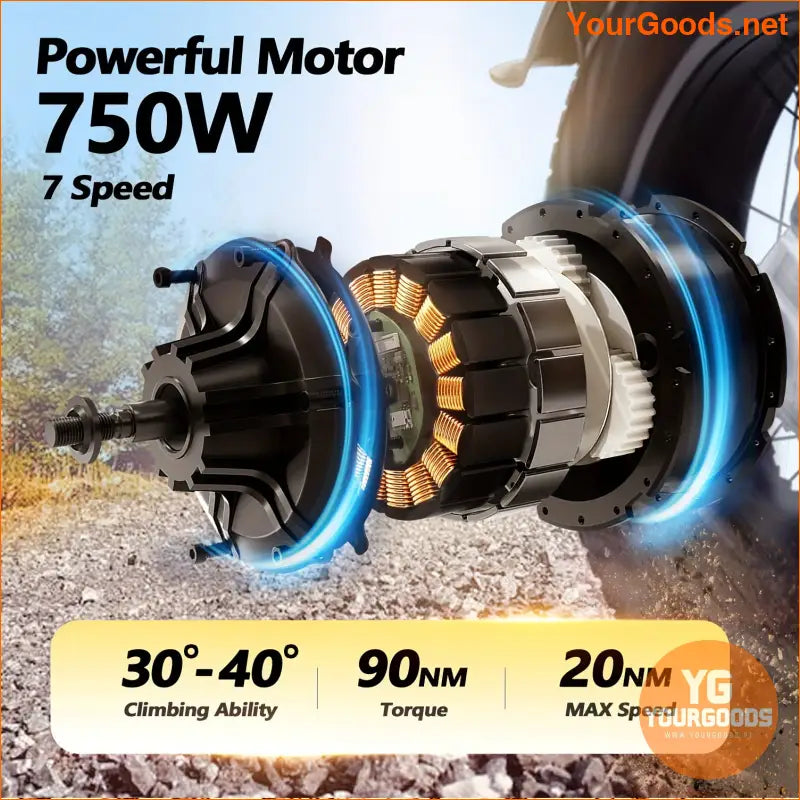 750W 48V Mini EBike 20 MPH 40Mile Range - YourGoods Online Shop