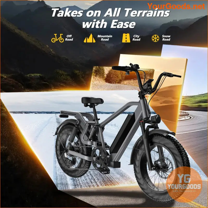 750W 48V Mini EBike 20 MPH 40Mile Range - YourGoods Online Shop