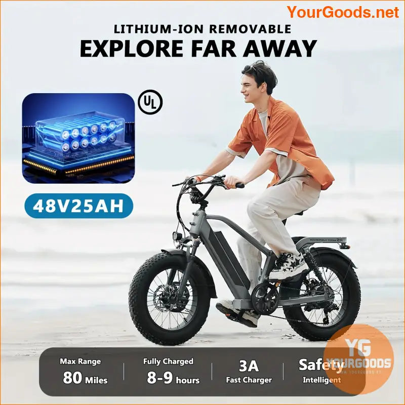 750W 48V Mini EBike 20 MPH 40Mile Range - YourGoods Online Shop