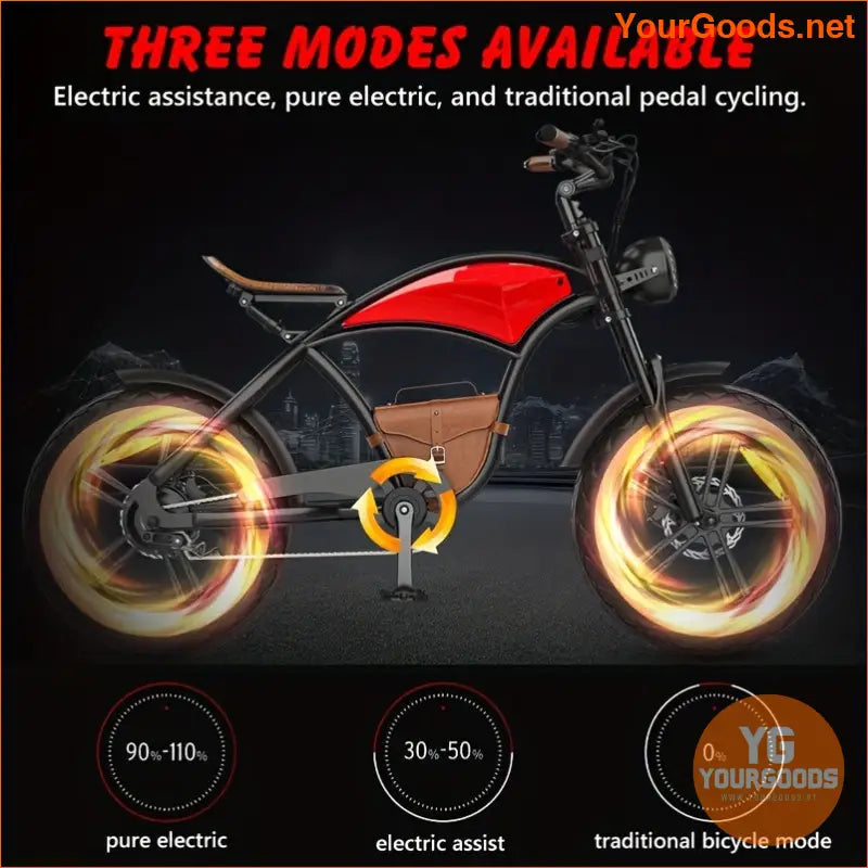 750W Adult Electric Bike 20 Fat Tires 35Mile Range - YourGoods Online Shop