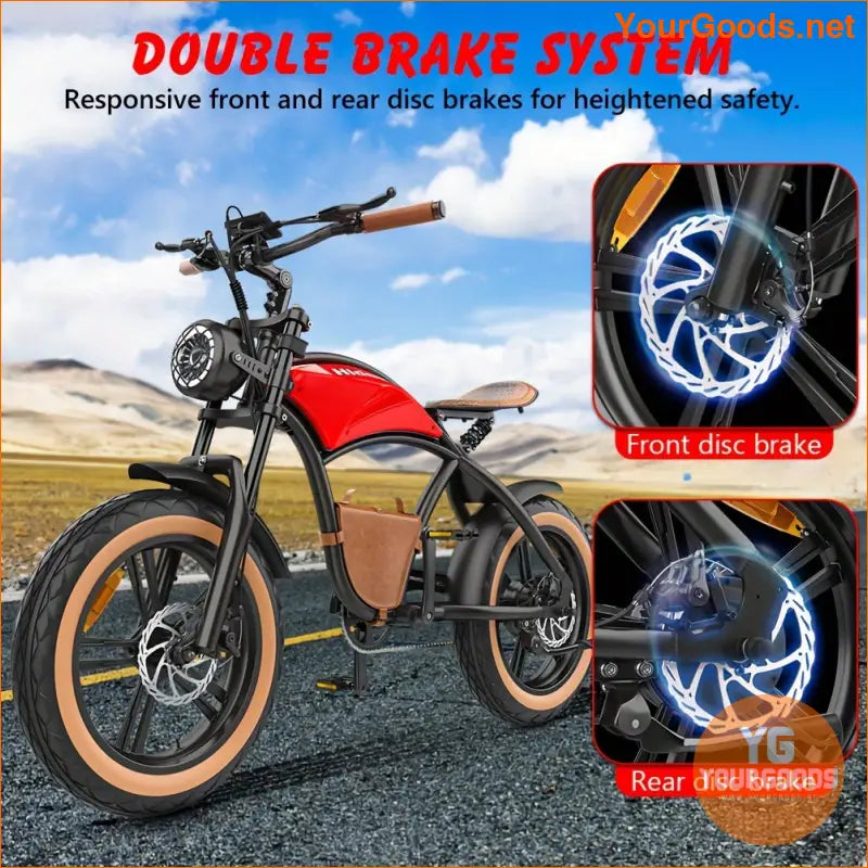 750W Fat Tire Electric Bike 7Speed 20 Wheels - YourGoods Online Shop