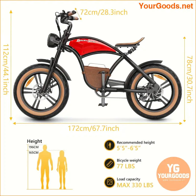 750W Fat Tire Electric Bike 7Speed 20 Wheels - YourGoods Online Shop