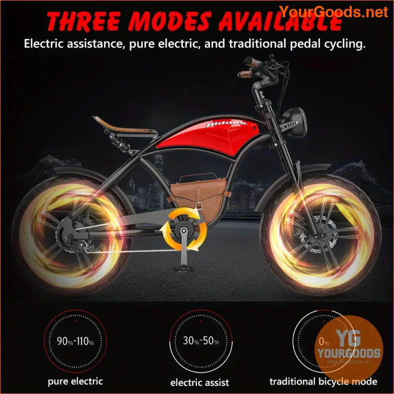 750W Fat Tire Electric Bike 7Speed 20 Wheels - YourGoods Online Shop