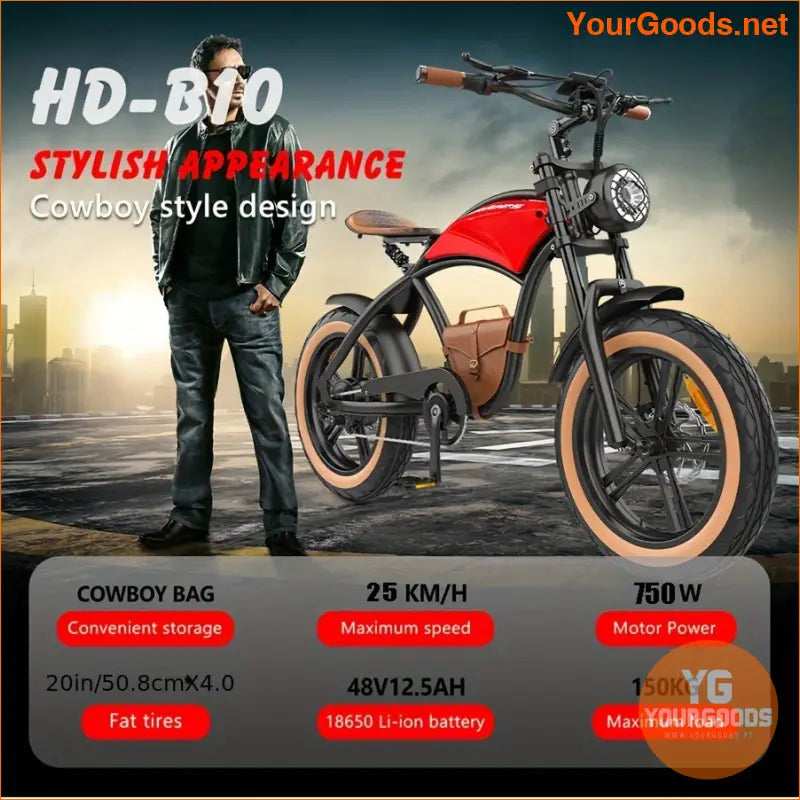 750W Fat Tire Electric Bike 7Speed 20 Wheels - YourGoods Online Shop