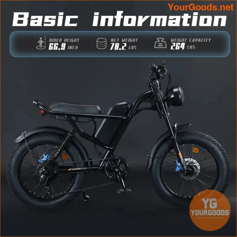 750W Powerful 20 Fat Tire Electric Off Road Bike - YourGoods Online Shop