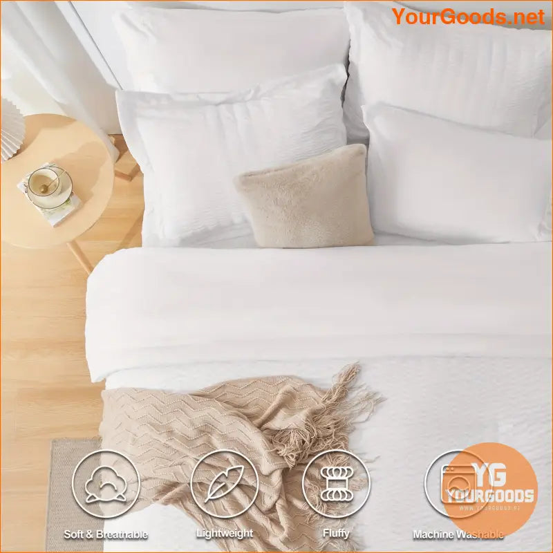 7Piece Hypoallergenic Seersucker Bedding Set AllSeason Comfort - YourGoods Online Shop