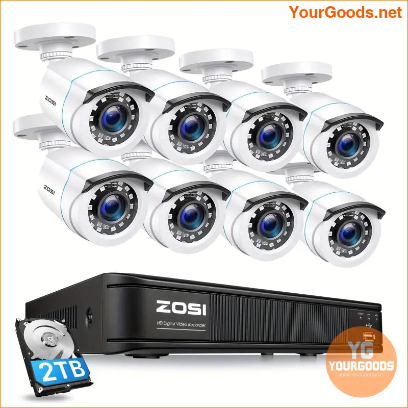 8 Channel ZOSI 5MP Outdoor Security System with 2TB - YourGoods Online Shop