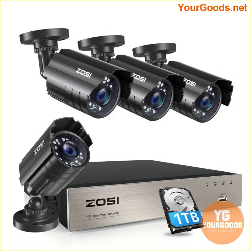 8 Channel ZOSI 5MP Outdoor Security System with DVR - YourGoods Online Shop