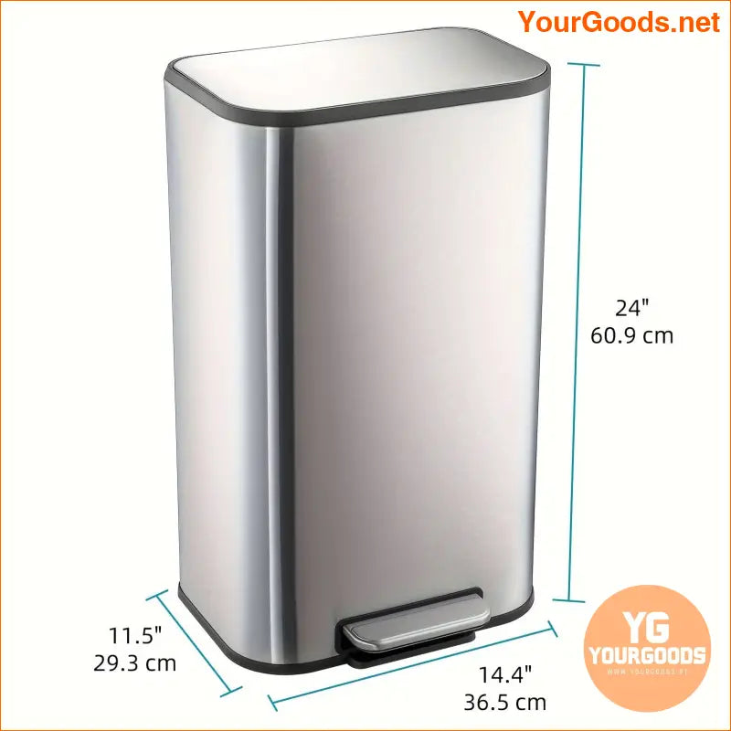 8 Gallon Stainless Steel StepOn Kitchen Trash Can - YourGoods Online Shop