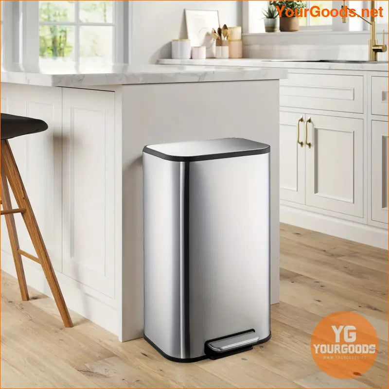 8 Gallon Stainless Steel StepOn Kitchen Trash Can - YourGoods Online Shop