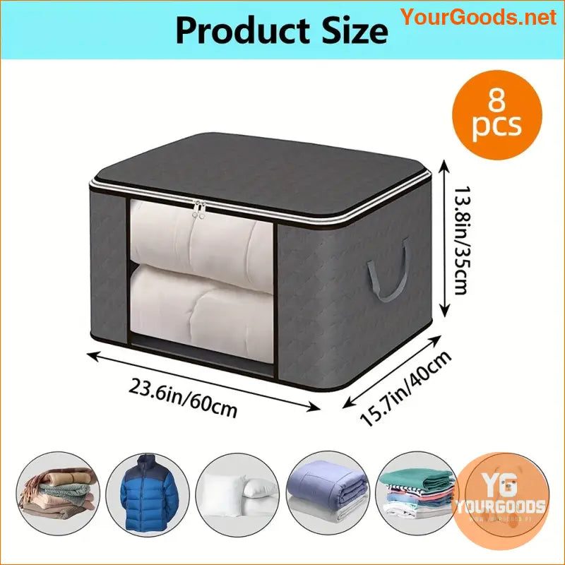 8 Large 90L Foldable Storage Bins with Lids - YourGoods Online Shop