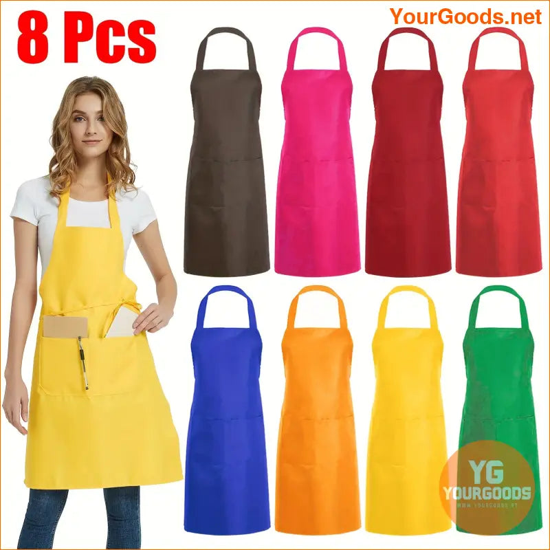 8 Piece Premium Unisex Adjustable Kitchen Apron Set - YourGoods Online Shop