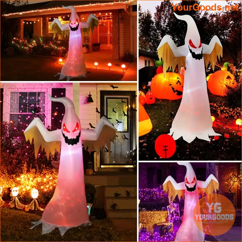 8FT Halloween Inflatable Ghost with Red LED Lights - YourGoods Online Shop