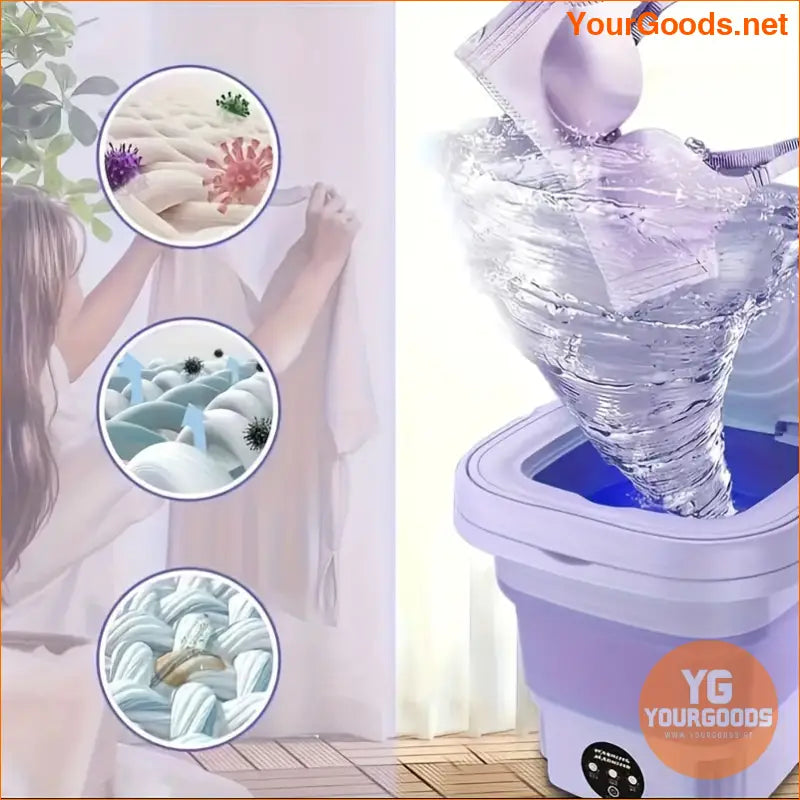 8L Compact Foldable Mini Washing Machine Travel Home - YourGoods Online Shop