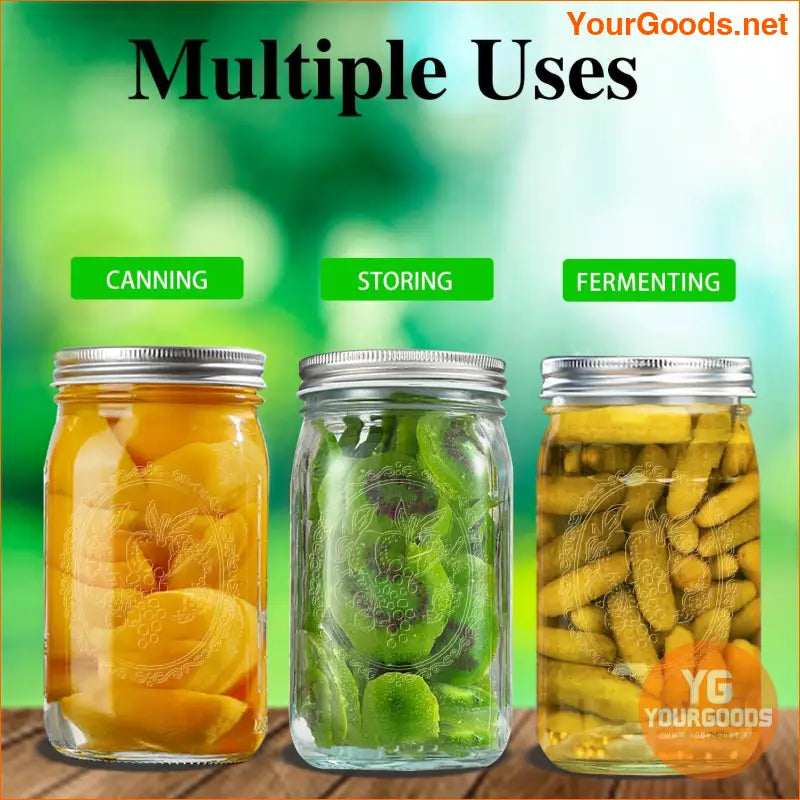 9 Pack 32oz Wide Mouth Mason Jars with Lids - YourGoods Online Shop