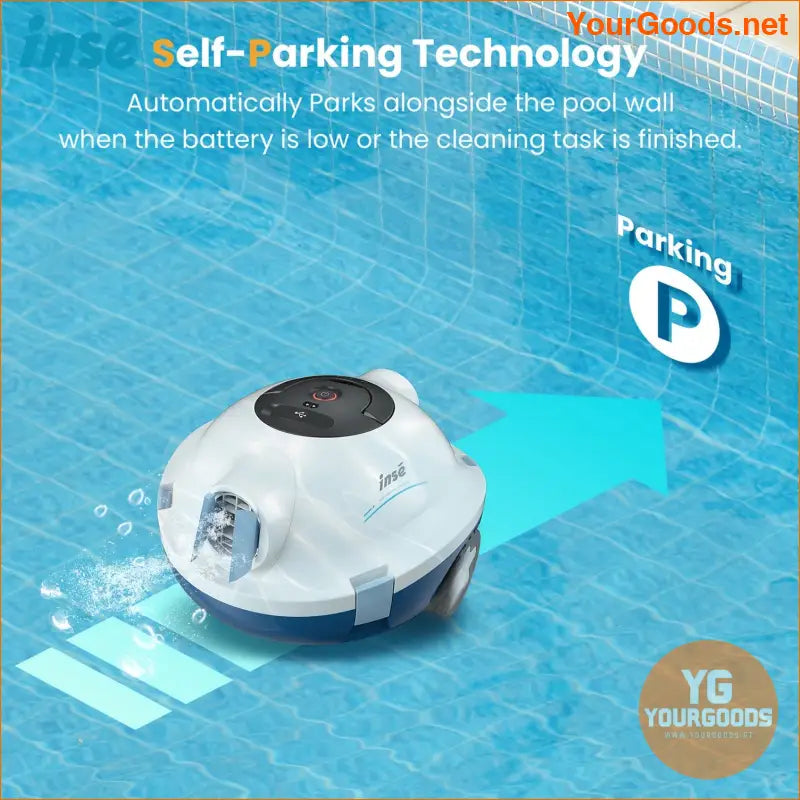 90 Minute INSE Cordless Robotic Pool Cleaner App Controlled Self Parking - YourGoods Online Shop