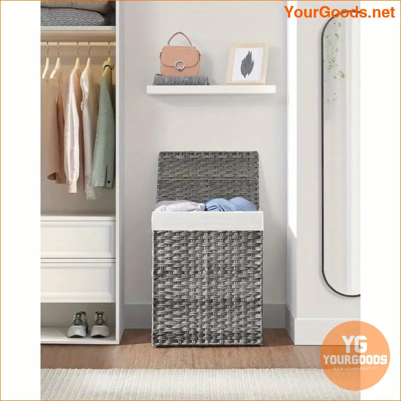 90L Wicker Laundry Hamper with Removable Liners Mesh Bags - YourGoods Online Shop