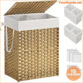 90L Wicker Laundry Hamper with Removable Liners Mesh Bags - YourGoods Online Shop