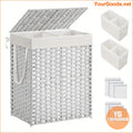 90L Wicker Laundry Hamper with Removable Liners Mesh Bags - YourGoods Online Shop