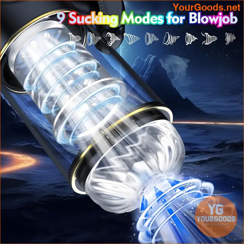 9Mode Thrusting Rotating Male Masturbator with LCD Audio - YourGoods Online Shop