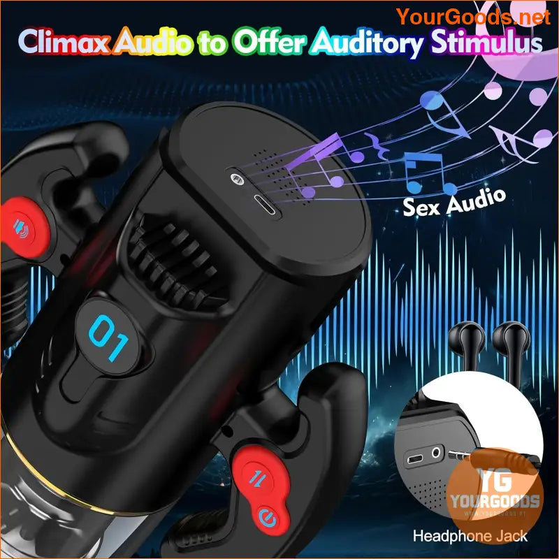 9Mode Thrusting Rotating Male Masturbator with LCD Audio - YourGoods Online Shop