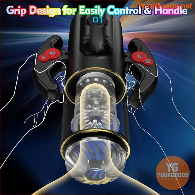 9Mode Thrusting Rotating Male Masturbator with LCD Audio - YourGoods Online Shop