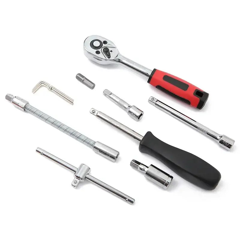 Car Repair Tool Kit 46/53 Piece/Set 1/4-Inch Socket Set Car Repair Tool Ratchet Torque Wrench Combo Auto Repairing Tool Set