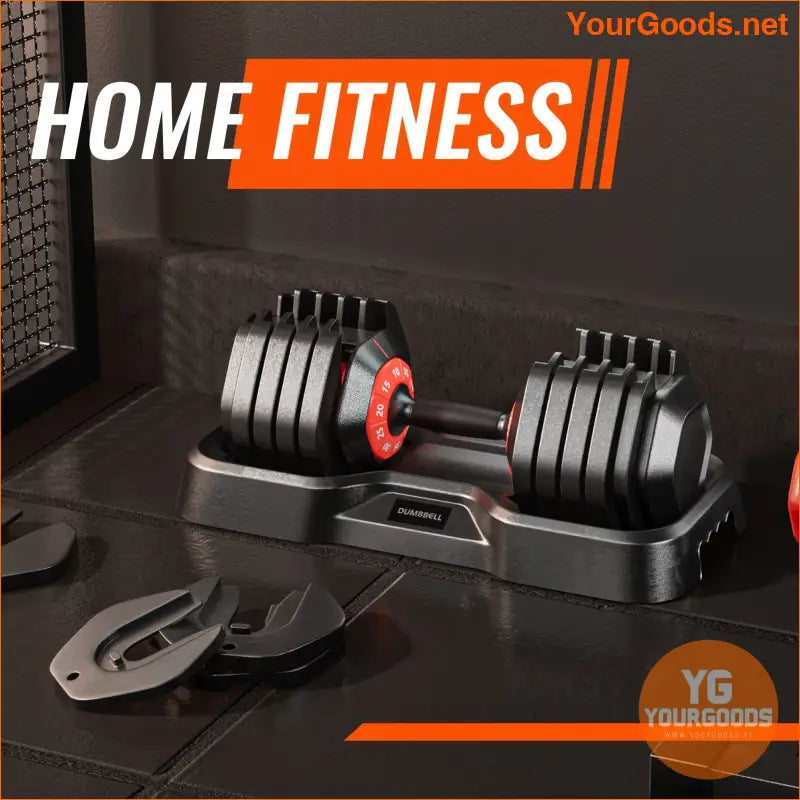 Adjustable 10 Gear 55lb Dumbbell Set with Tray - YourGoods Online Shop