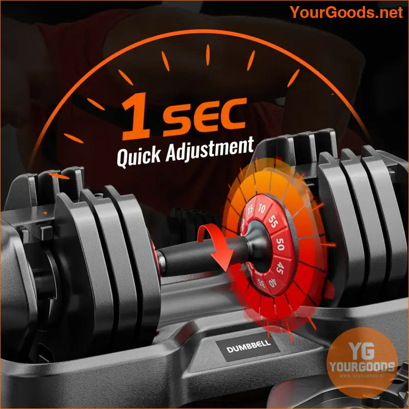 Adjustable 10 Gear 55lb Dumbbell Set with Tray - YourGoods Online Shop