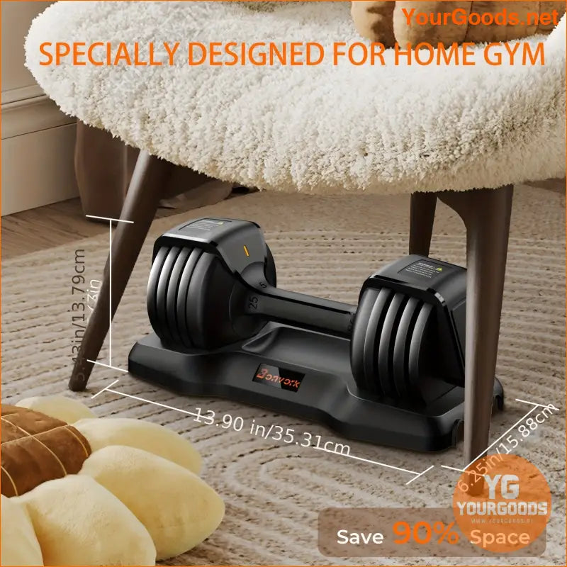 Adjustable Cast Iron Dumbbells Ergonomic Space Saving Full Body Workout - YourGoods Online Shop