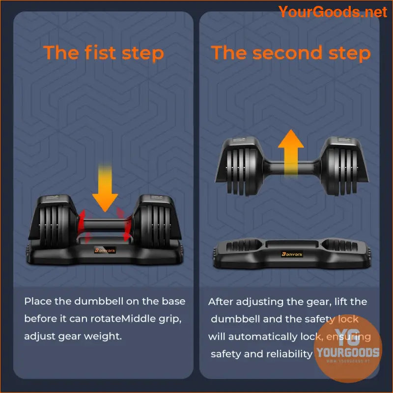 Adjustable Cast Iron Dumbbells Ergonomic Space Saving Full Body Workout - YourGoods Online Shop