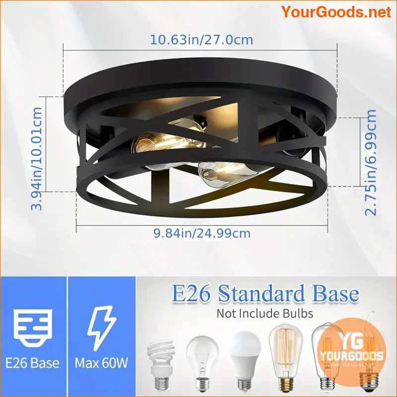 Adjustable Farmhouse Style Black Ceiling Light Easy Install - YourGoods Online Shop