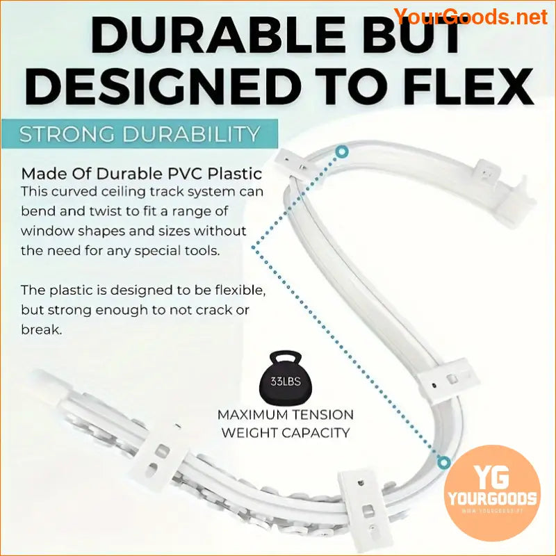 Adjustable Flexible Ceiling Curtain Track 1pc - YourGoods Online Shop