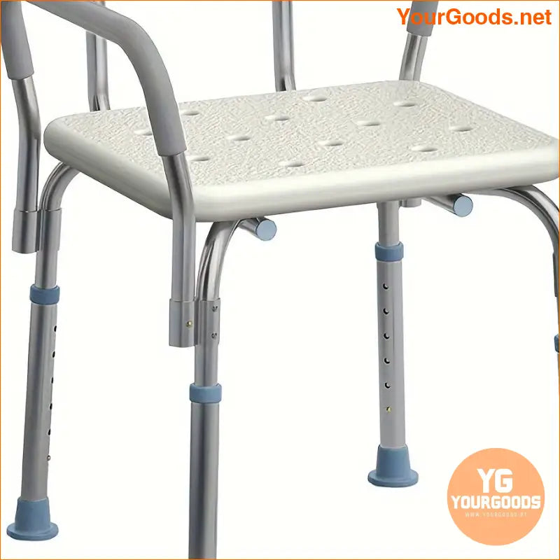 Adjustable Non Slip Shower Chair with Upholstered Armrests Back - YourGoods Online Shop