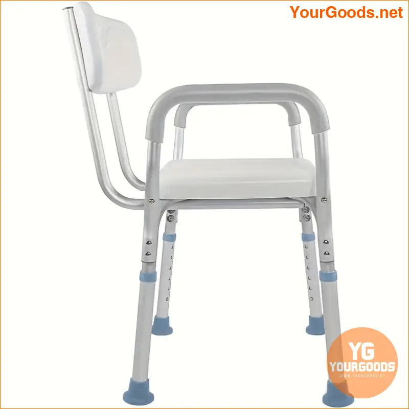 Adjustable Non Slip Shower Chair with Upholstered Armrests Back - YourGoods Online Shop