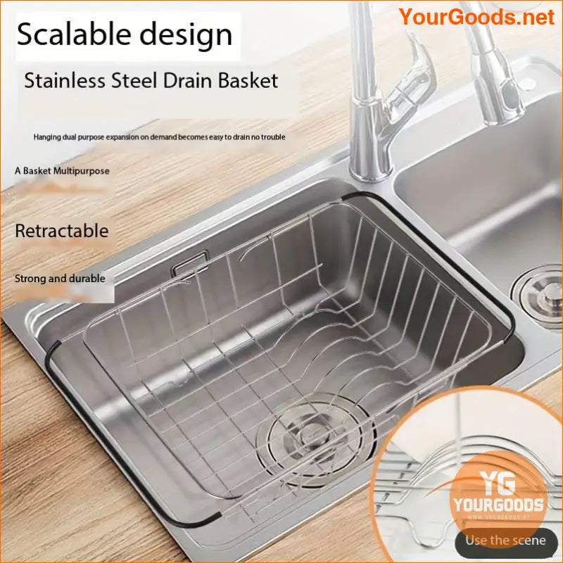 Adjustable Retractable Stainless Steel Sink Drain Basket - YourGoods Online Shop