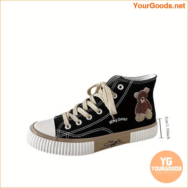 Adorable Bear HighTop Canvas Shoes Comfortable Durable Stylish - YourGoods Online Shop