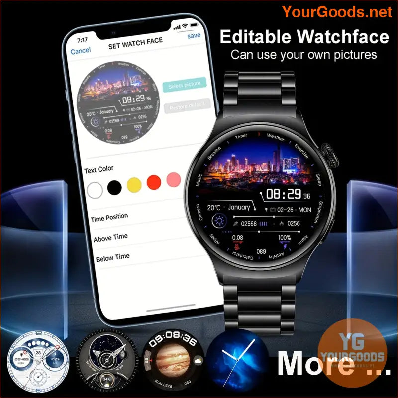 Advanced Black Silicone Smartwatch with Wireless Calling Fitness Tracker - YourGoods Online Shop