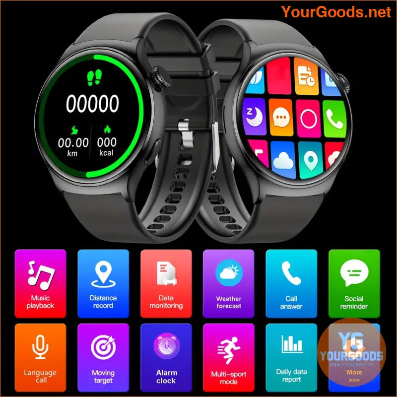 Advanced Black Silicone Smartwatch with Wireless Calling Fitness Tracker - YourGoods Online Shop