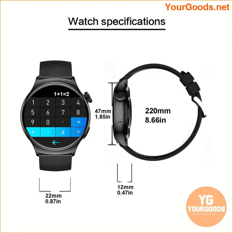 Advanced Black Silicone Smartwatch with Wireless Calling Fitness Tracker - YourGoods Online Shop