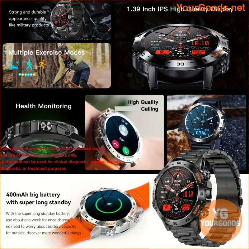 Advanced Mens Smart Watch with Call Fitness Tracker - YourGoods Online Shop