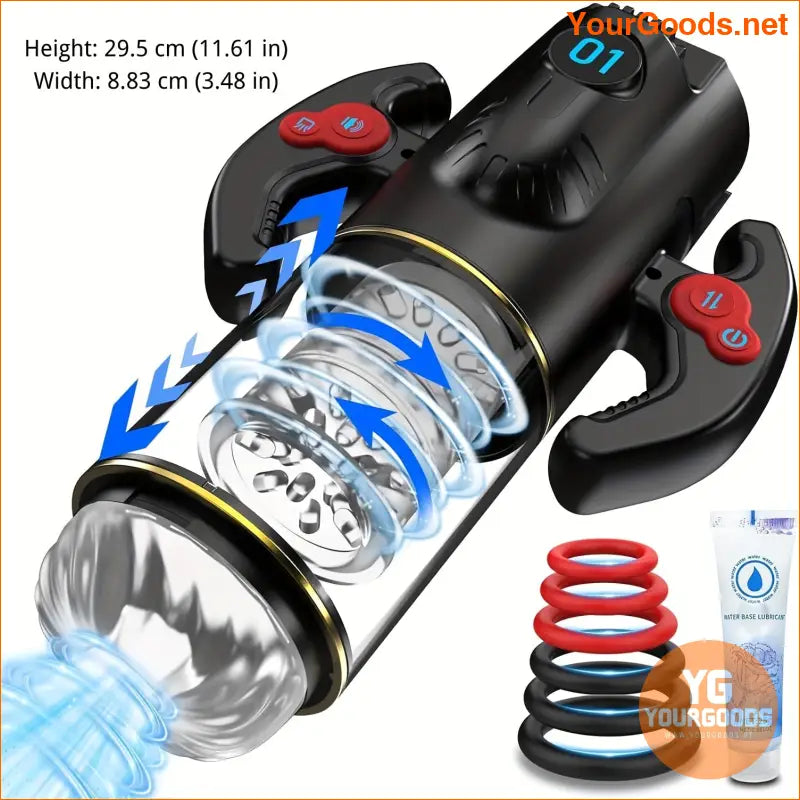 Advanced Thrusting Rotating Male Masturbator with LCD Display - YourGoods Online Shop