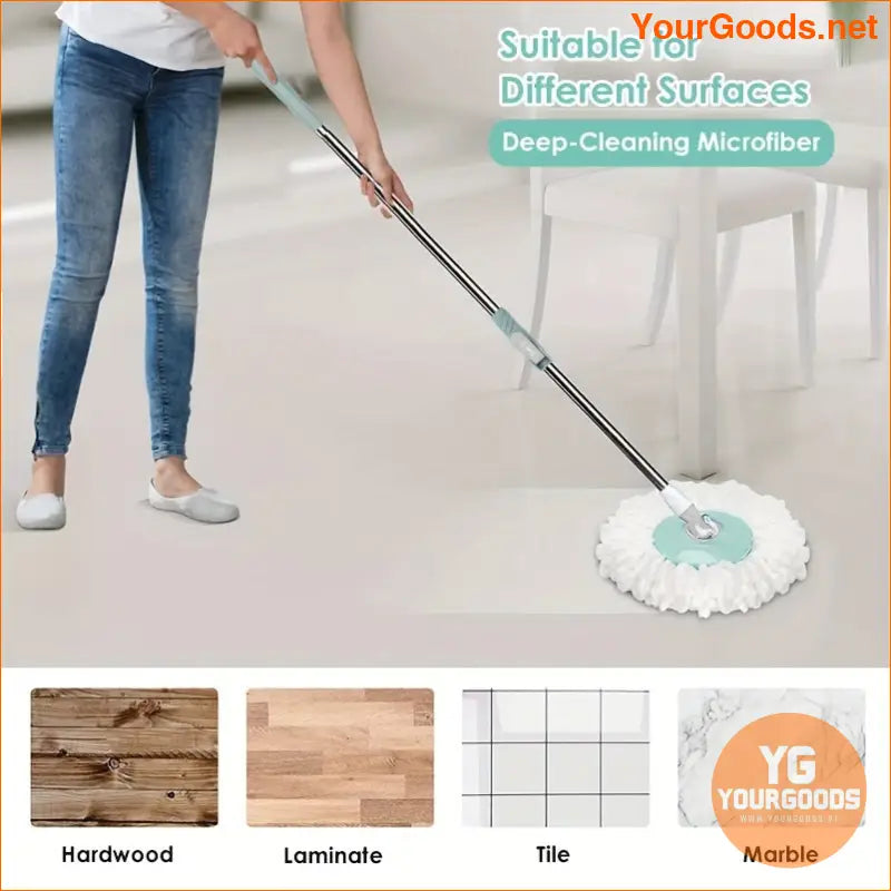 All-in-One Spin Mop & Bucket Set for Easy Cleaning - YourGoods Online Shop