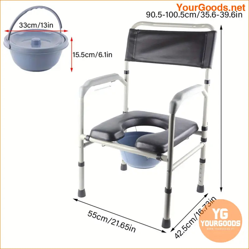 Aluminum Alloy Adult Bedside Commode Toilet Chair - YourGoods Online Shop