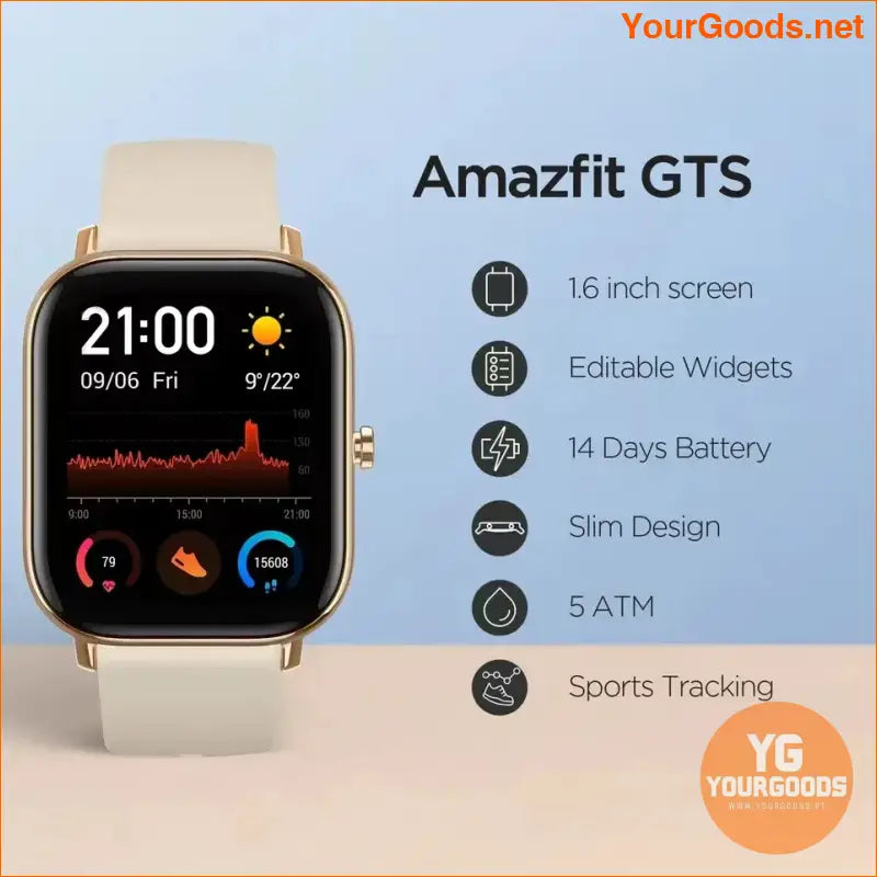 Amazfit GTS Waterproof Smartwatch with Music Control and Sports Tracking - YourGoods Online Shop