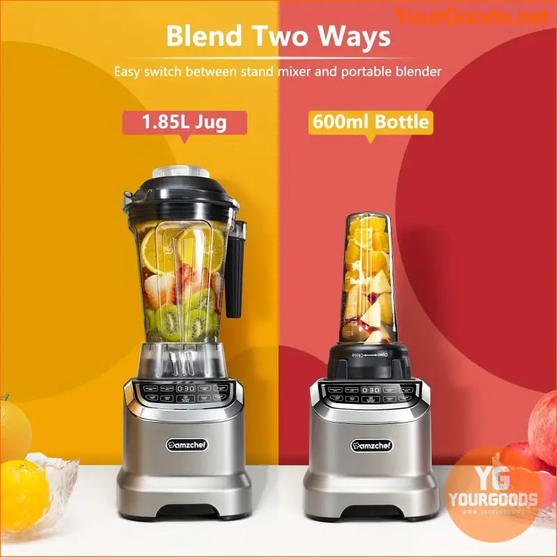 AMZCHEF 1800W HighSpeed Blender with 600ml Travel Bottle - YourGoods Online Shop