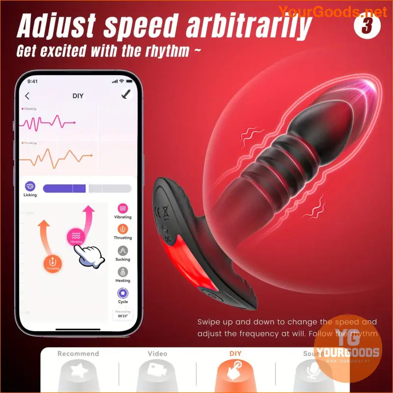 AppControlled Prostate Anal Vibrator with Thrusting Modes - YourGoods Online Shop